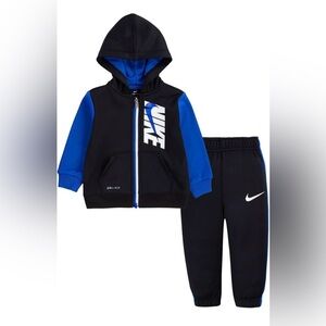 Nike Little Boys Dry-Fit Therma Full Zip Hoodie and Sweatpants 2 Piece Set